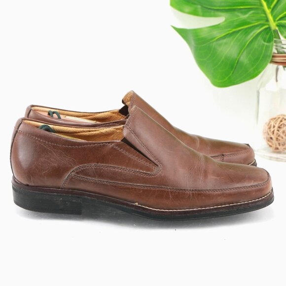 Sandro Moscoloni Mens Jacob Venetian Loafer Size 9 D Tan Leather Slip On Shoe - Picture 1 of 12